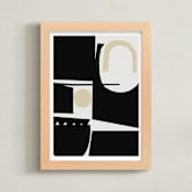 "PAPERCUTTING" - Art Print in BLACK AND CREAM by Stefania Copertini - Framed