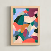 "True nature" - Art Print in teal colorful by FERNANDA MARTINEZ - Framed