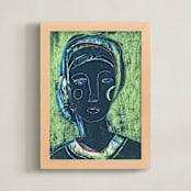 "Resilient III" - Art Print in Peacock Blue by Carol Barber - Framed