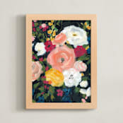 "October Floral " - Art Print in Golden by Lindsay Megahed - Framed