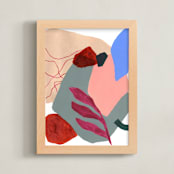 "Following the path" - Art Print in burgundy by FERNANDA MARTINEZ - Framed