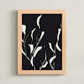 "Inked Botanica II" - Art Print in Charcoal by Lindsay Megahed - Framed