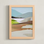 "River Land" - Art Print in green by Shina Choi - Framed