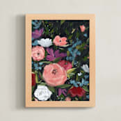 "November Floral" - Art Print in Rose by Lindsay Megahed - Framed