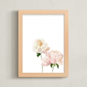 "Blushing Peonies" - Art Print in Blush by Jess Blazejewski - Framed