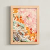 "Splashes of Sunset" - Art Print in Sunset Pink by Angel Walker - Framed