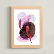 "Rock Garden" - Art Print in Fuchsia by Calee A.H. Cecconi - Framed