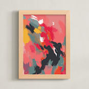 "You are all I need" - Art Print in coral by Svitlana Martynjuk - Framed