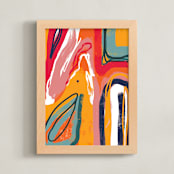 "Light up your life" - Art Print in coral by Svitlana Martynjuk - Framed