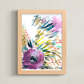 "Aubergine Bloom" - Art Print in Aubergine Rose by Kara Aina - Framed