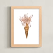 "Pink Crystal Ice Cream Print" - Art Print in Blush by Shine Haus Collective - Framed