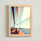 "Setting Course" - Art Print in Sky blue by Ann Hudec - Framed