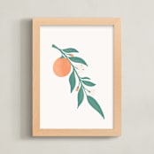 "Orange Branch" - Art Print in Citrus Orange by Amanda Houston - Framed