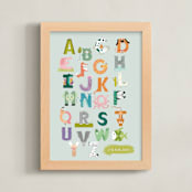 "Alphabet farm" - Personalized Art Print in Seafoam by Char-Lynn Griffiths - Framed