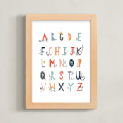 "ABC Doodles" - Art Print in Muted Rainbow by Kacey Floyd - Framed
