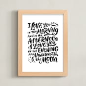 "I Love You in the Morning" - Art Print in Black by Laura Bolter - Framed