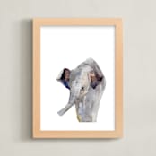 "Baby Animal Friends: Elephant" - Art Print in Elephant Gray by Jieun K Rasband - Framed