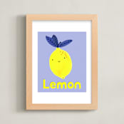 "My Fruity Family I" - Art Print in Light Purple by Marta Crea - Framed