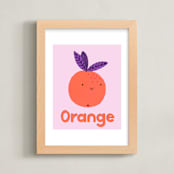 "My Fruity Family II" - Art Print in Light Pink by Marta Crea - Framed