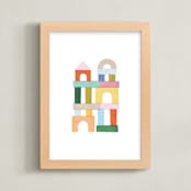 "mod building blocks" - Art Print in Candy by Ellen Schlegelmilch - Framed