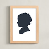 "Silhouette: Custom Print with Text" - Custom Print in Midnight Blue by Minted - Framed
