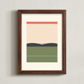 "Horizons Set 3" - Art Print in Grass Green by Roseanne Kenny - Framed