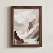"Earthy Cascade II" - Art Print in Tan by Melanie Severin - Framed