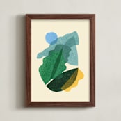 "botanica swirl" - Art Print in Tropical Green by Carrie Moradi - Framed