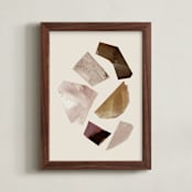 "Compositional Shapes 2" - Art Print in Leather by Melanie Severin - Framed