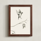 "Birds II" - Art Print in Sand by Teju Reval - Framed