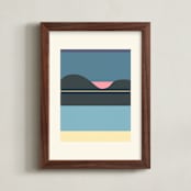 "Horizons Set 2" - Art Print in Beach Bliss Blue by Roseanne Kenny - Framed