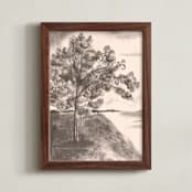 "Countryside I" - Art Print in Rose by Teju Reval - Framed