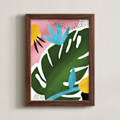 "Tropical Palm" - Art Print in Emerald by Jessica Corliss - Framed