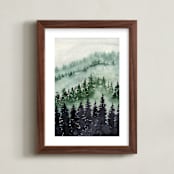 "Alaska Pines" - Art Print in White by Kelsey McNatt - Framed