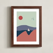 "St Palais" - Art Print in Mint by Alex Roda - Framed