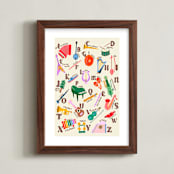 "Musical Alphabet" - Art Print in Retro Rainbow by DorothyDear Creations - Framed