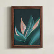 "Agave after Dark" - Art Print in Agave Green by Karen Kaul - Framed