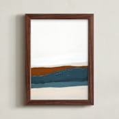 "Fall Seascape" - Art Print in brown by Caryn Owen - Framed