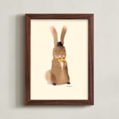 "Coco Bunny" - Art Print in chocolate cream by Tracy Ann - Framed