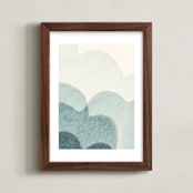 "Cumulous" - Art Print in White by Karen Kardatzke - Framed