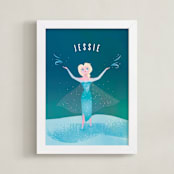 "Disney Elsa's Magic" - Personalized Art Print in Frost by Lori Wemple - Framed