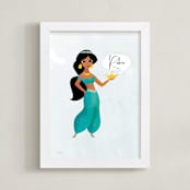 "A Wish from Disney's Jasmine" - Personalized Art Print in Fountain by Lori Wemple - Framed