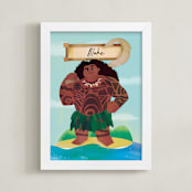 "Maui the Wayfinder from Disney's Moana" - Personalized Art Print in Deep Sea by Lori Wemple - Framed