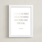 "Custom Quotes" - Custom Foil Print in Gold by Minted - Framed