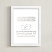 "Our Vows: Custom Foil Print" - Custom Foil Print in Silver by Minted - Framed