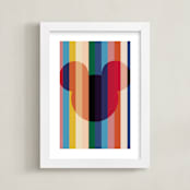 "Bright Stripes" - Art Print in Rainbow by Baumbirdy - Framed