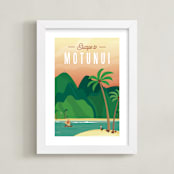 "Escape to Motunui" - Art Print in Sunset by Erica Krystek - Framed