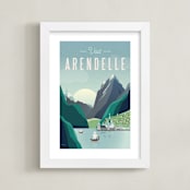 "Visit Arendelle" - Art Print in Glacier by Erica Krystek - Framed