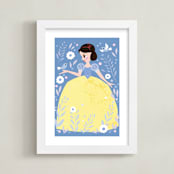 "Enchanted Snow White" - Art Print in Bluebird by Angela Thompson - Framed