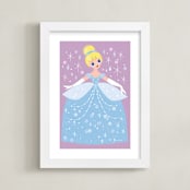 "Sparkling Cinderella" - Art Print in Midnight by Angela Thompson - Framed